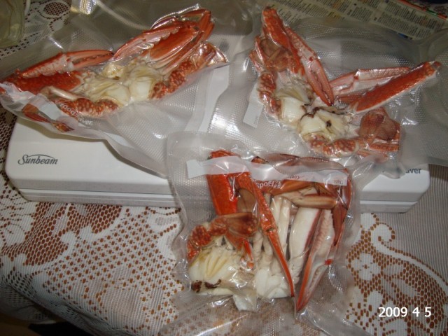 Eaten vac sealed crabs